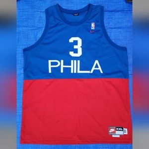Allen Iverson 03-04 Philadelphia 76ers 65-66 Nike Swingman NBA Blue/Red Jersey